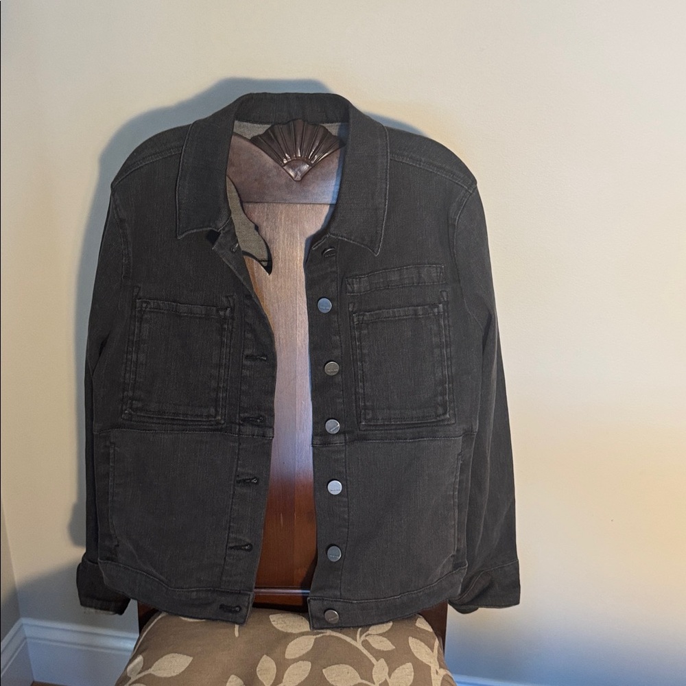 Dear John washed black stretch Denim Jacket size large